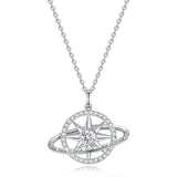 FANCIME Collar de plata de ley con piedra de nacimiento de abril "Promesa estelar"