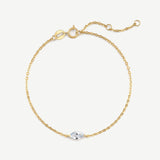 Pulsera solitaria marquesa de diamante cultivado en laboratorio de 0.31 ct en oro amarillo de 14K