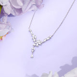 FANCIME “Wisteria Bouquet” Collar en Y con flores colgantes de plata de ley