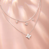 Collar de dos capas FANCIME "Starlit Melody" de plata esterlina