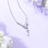 FANCIME “Wisteria Bouquet” Collar en Y con flores colgantes de plata de ley