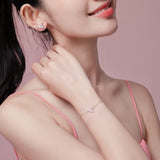 FANCIME "Sweetheart" Pulsera de plata de ley con planeta rosa