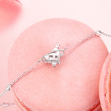 FANCIME "Sweetheart" Pulsera de plata de ley con planeta rosa