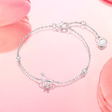 FANCIME "Sweetheart" Pulsera de plata de ley con planeta rosa