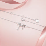 Collar de Plata de Ley FANCIME “Arco de Sueño” con Lazo de Mariposa