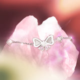 Pulsera de Plata de Ley FANCIME “Beso de Perla” con Lazo de Mariposa
