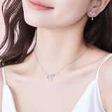 Collar de Plata de Ley FANCIME “Arco de Sueño” con Lazo de Mariposa