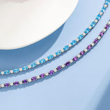 Pulsera de plata de ley con amatista talla fancy corte tenis "Glamour Radiance" piedra de nacimiento de febrero