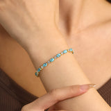Pulsera de plata de ley con piedra turquesa talla fancy cut "Glamour Radiance"