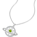 FANCIME Collar de plata de ley con piedra de nacimiento peridoto de agosto "Promesa estelar"