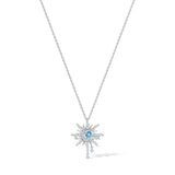 FANCIME "Soluna Nexus" Collar de plata de ley con piedra de nacimiento de marzo