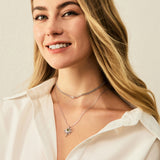 FANCIME "Soluna Nexus" Collar de plata de ley con peridoto, piedra de nacimiento de agosto