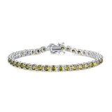 Pulsera de tenis de peridoto de plata de ley "Sunny Delight"