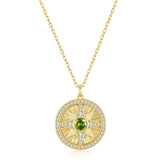 FANCIME "Lumen Star" Collar de plata de ley con peridoto, piedra de nacimiento de agosto