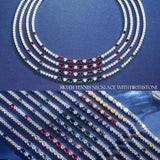 "Glamour Radiance" Collar de tenis de plata de ley con amatista tallada elegante, piedra de nacimiento de febrero