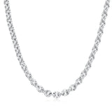 FANCIME Collar de cadena clásica de plata de ley con eslabones florales "Gracia iluminada por el sol"