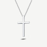 Collar FANCIME Cruz Grande Pulida para Hombre en Plata Esterlina