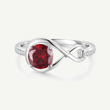 Anillo de Promesa "Abrazo Infinito" con Granate