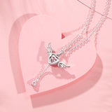 Collar de plata de ley con aguamarina, piedra de nacimiento de marzo "Amor de Ángel" FANCIME