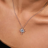 FANCIME "Soluna Nexus" Collar de plata de ley con piedra lunar, piedra de nacimiento de junio