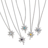 FANCIME "Soluna Nexus" Collar de plata de ley con citrino, piedra de nacimiento de noviembre