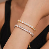 FANCIME Pulsera de tenis bolo de plata de ley con moissanita "La única"