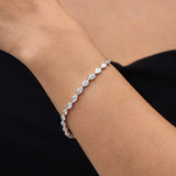 Pulsera de tenis clásica de plata de ley "Tearline" de FANCIME