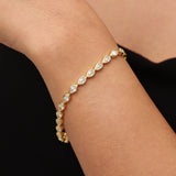 Pulsera de tenis clásica de plata de ley "Tearline" de FANCIME