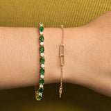 Pulsera FANCIME Paper Cilp Interlocking Love Friendship de oro amarillo macizo 14k