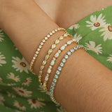 Pulsera de tenis de aguamarina de plata de ley "Blue Bliss"