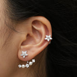 Pendientes de botón FANCIME "Ms Vega" Estrella Centelleante Alfa Lyrae de plata esterlina