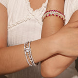 Pulsera de tenis de plata de ley con corte radiante "Axis" de FANCIME