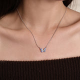 Collar de Plata de Ley con Esmalte Luminoso FANCIME "Mariposa Estelar"