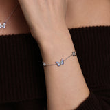 Pulsera de Plata de Ley con Esmalte Luminoso FANCIME "Mariposa Estelar"