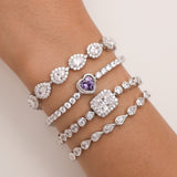 Pulsera de tenis de plata de ley en forma de gota "Deluxe" de FANCIME