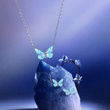 Collar de Plata de Ley con Esmalte Luminoso FANCIME "Mariposa Estelar"