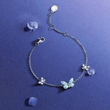Pulsera de Plata de Ley con Esmalte Luminoso FANCIME "Mariposa Estelar"