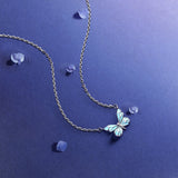 Collar de Plata de Ley con Esmalte Luminoso FANCIME "Mariposa Estelar"