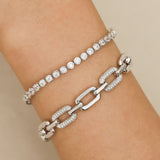 Pulsera de cadena de plata de ley con eslabones rectangulares "Linker" de FANCIME