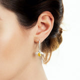 Pendientes de aro de plata de ley con abeja "Charla de Miel"