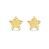 Pendientes de botón en forma de estrella de oro amarillo 14K FANCIME