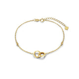 Pulsera de amistad y amor entrelazados redondos en oro amarillo macizo de 14k FANCIME