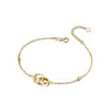 Pulsera de amistad y amor entrelazados redondos en oro amarillo macizo de 14k FANCIME