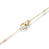 Pulsera de amistad y amor entrelazados redondos en oro amarillo macizo de 14k FANCIME