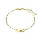 Pulsera FANCIME Paper Cilp Interlocking Love Friendship de oro amarillo macizo 14k