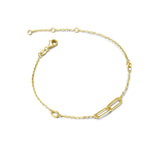 Pulsera FANCIME Paper Cilp Interlocking Love Friendship de oro amarillo macizo 14k