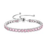 "Elegancia Eterna" Pulsera de Tenis de Plata de Ley con Turmalina Piedra de Nacimiento de Octubre Cadena Bolo Clásica