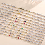 Pulseras de tenis de plata de ley con topacio, piedra de nacimiento de diciembre "Dúo Eterno" FANCIME
