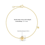 Pulsera floral de oro amarillo 18K FANCIME "Lucky Clover"