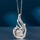 Collar de piedra de nacimiento de junio FANCIME Collar de perla de fénix Perla de agua dulce genuina de 9-10mm en plata de ley Joyería fina para mujer